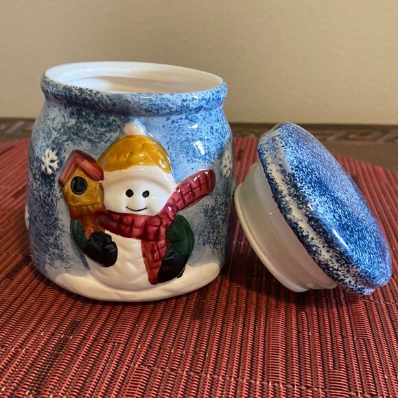 Ceramic Christmas Mini Jar w/Adorable Snowman - Picture 6 of 11